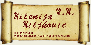 Milenija Miljković vizit kartica